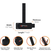 Wrist straps with wrist support by Rewon featuring adjustable strap, non-slip grips, and industrial-grade padding for fitness and boxing.